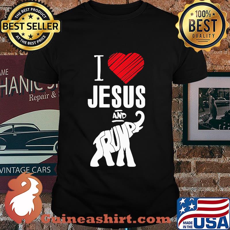 Official Elephant I Love Jesus And Trump Shirt