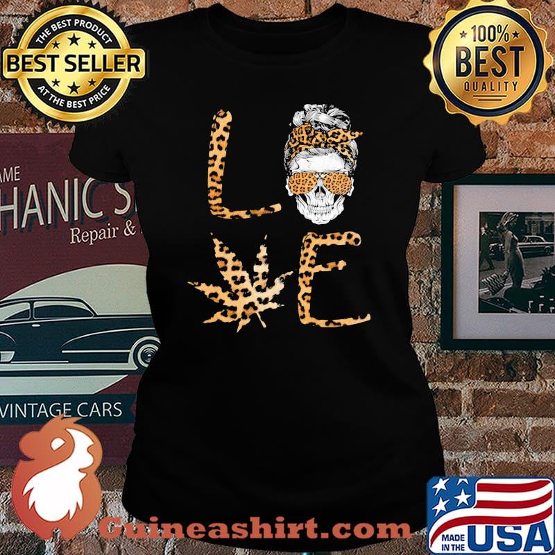 Official Love Skull Weed leopard s Laides tee