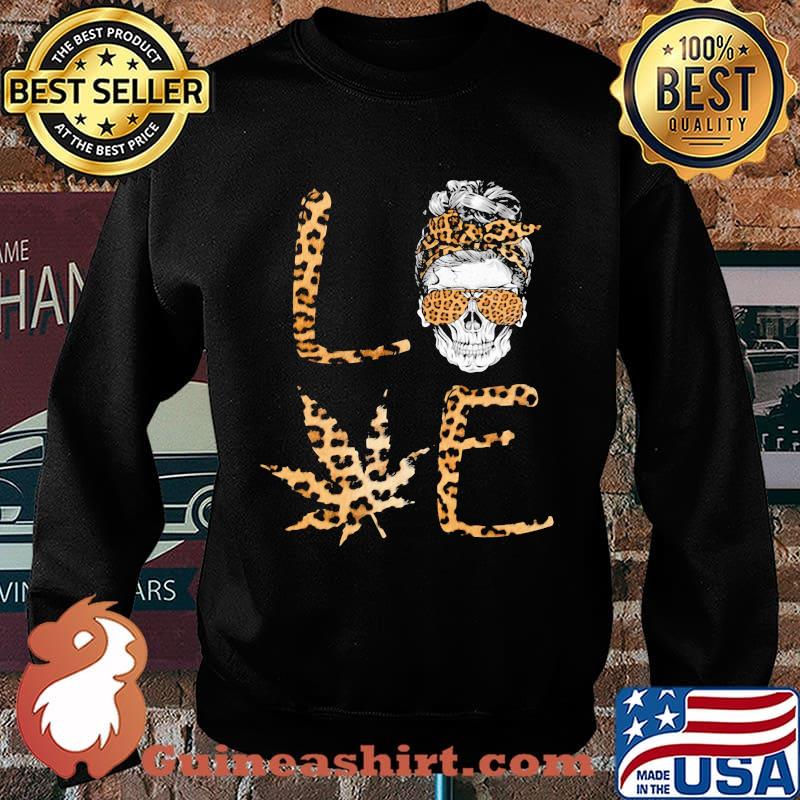 Official Love Skull Weed leopard s Sweater