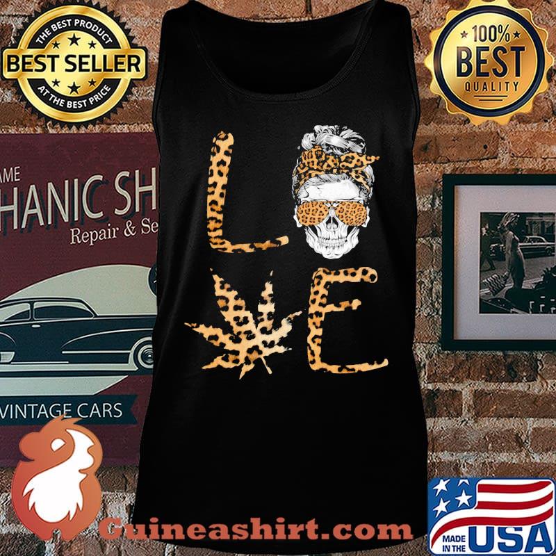 Official Love Skull Weed leopard s Tank top