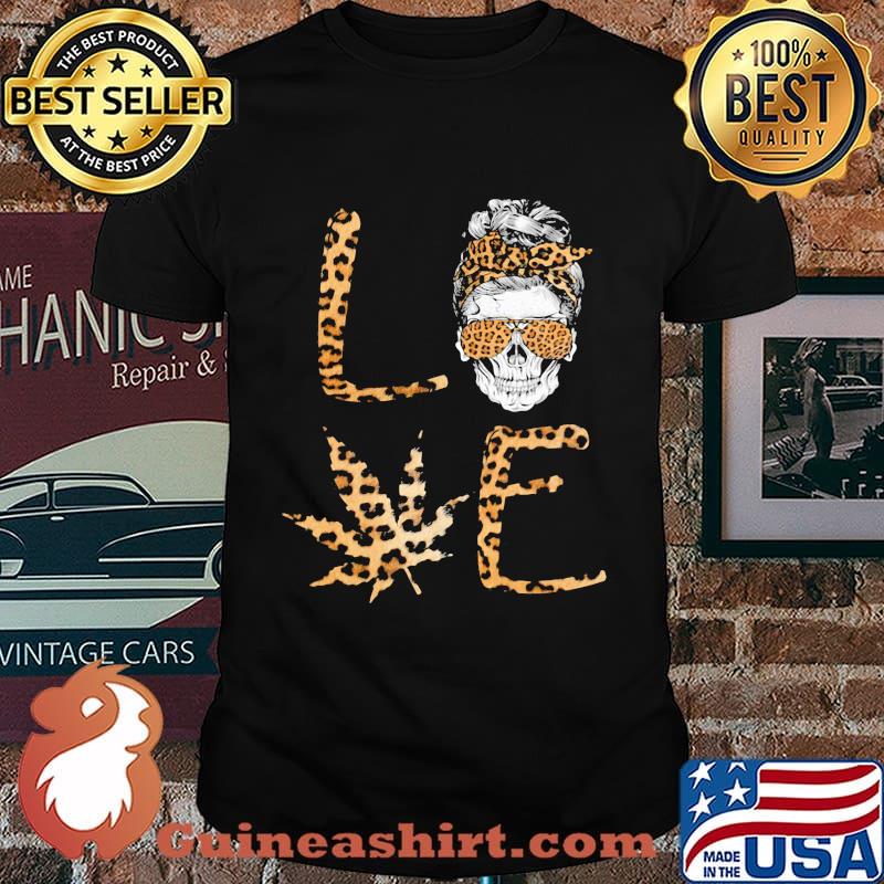 Official Love Skull Weed leopard shirt