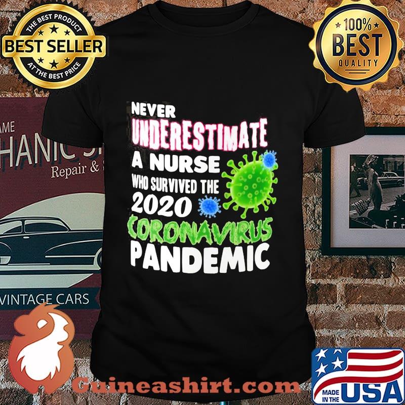 OFFICIAL NEVER UNDERESTIMATE A NURSE WHO SURVIVED THE 2020 CORONAVIRUS PANDEMIC SHIRT