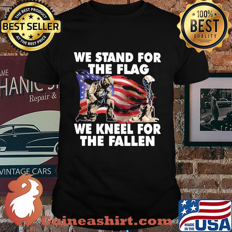 Official Veteran We stand for the flag we kneel for the fallen shirt