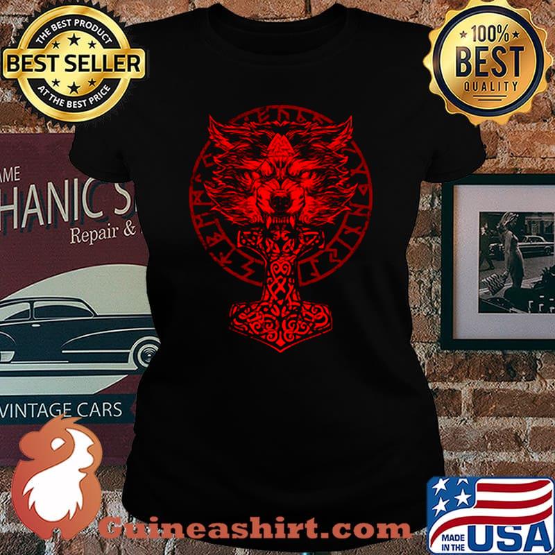 Official vikings wolf runes s Laides tee