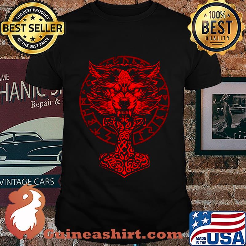 Official vikings wolf runes shirt