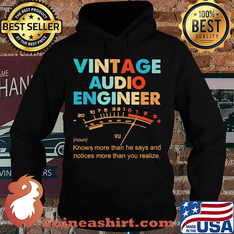 Official Vintage Audio Engineer Vu Meter noun Knows more than he says and notices s Hoodie