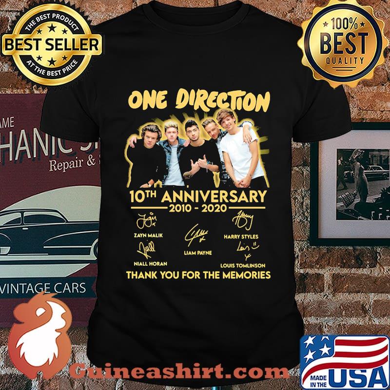 One direction 10th anniversary 2010- 2020 signature thank you for the memories shirt