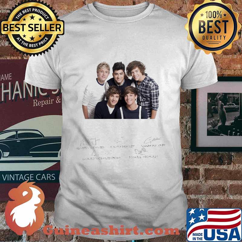 One direction band niall horan zayn malik liam payne harry styles and louis tomlinson signatures shirt