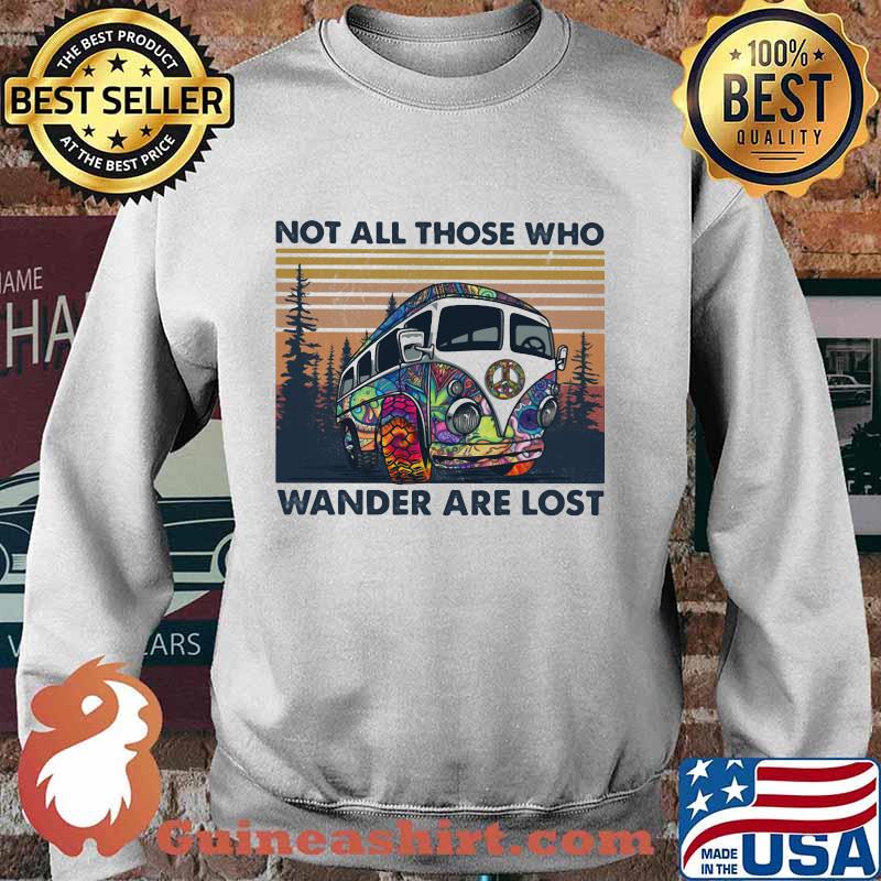 Peace bus not those who wander are lost vintage retro s Sweater