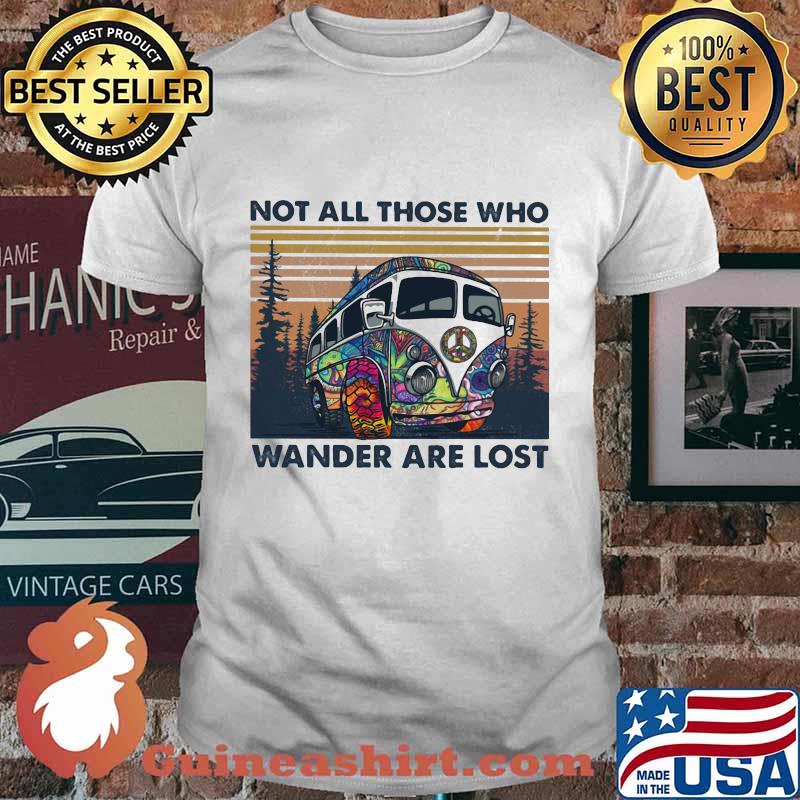 Peace bus not those who wander are lost vintage retro shirt