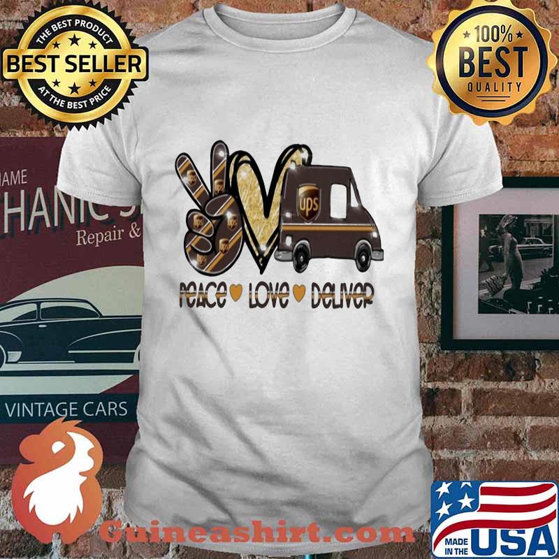 Peace love deliver ups logo diamond shirt