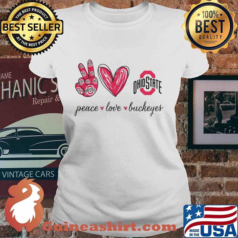 Peace love ohio state buckeyes s Ladies tee