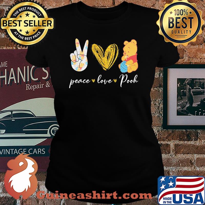 Peace love pooh diamond s Laides tee