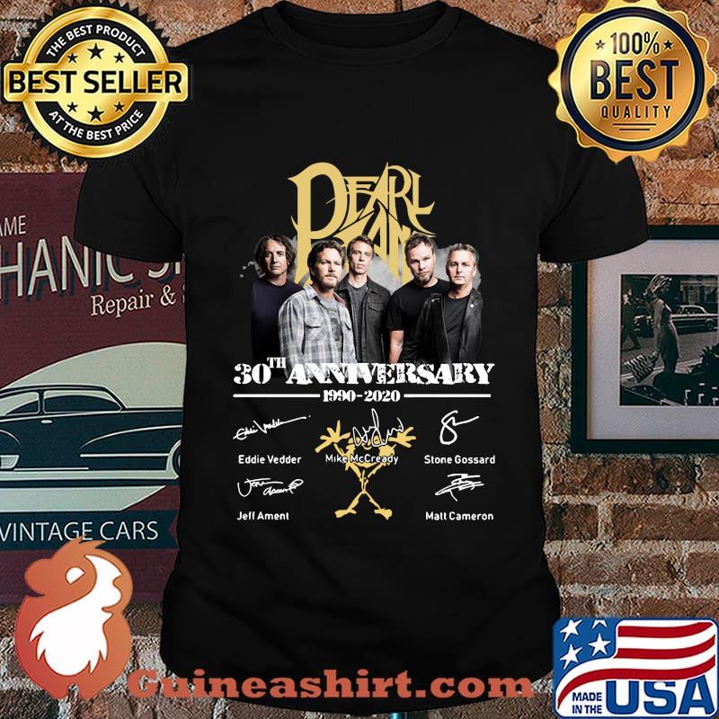 Pearl jam 30th anniversary 1990 2020 signatures shirt