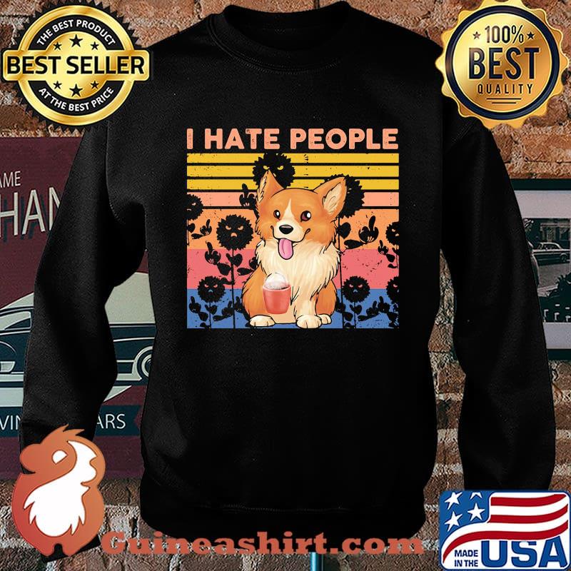 Pembroke Welsh Corgi I hate people vintage retro s Sweater