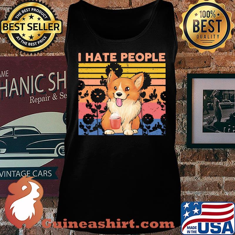 Pembroke Welsh Corgi I hate people vintage retro s Tank top