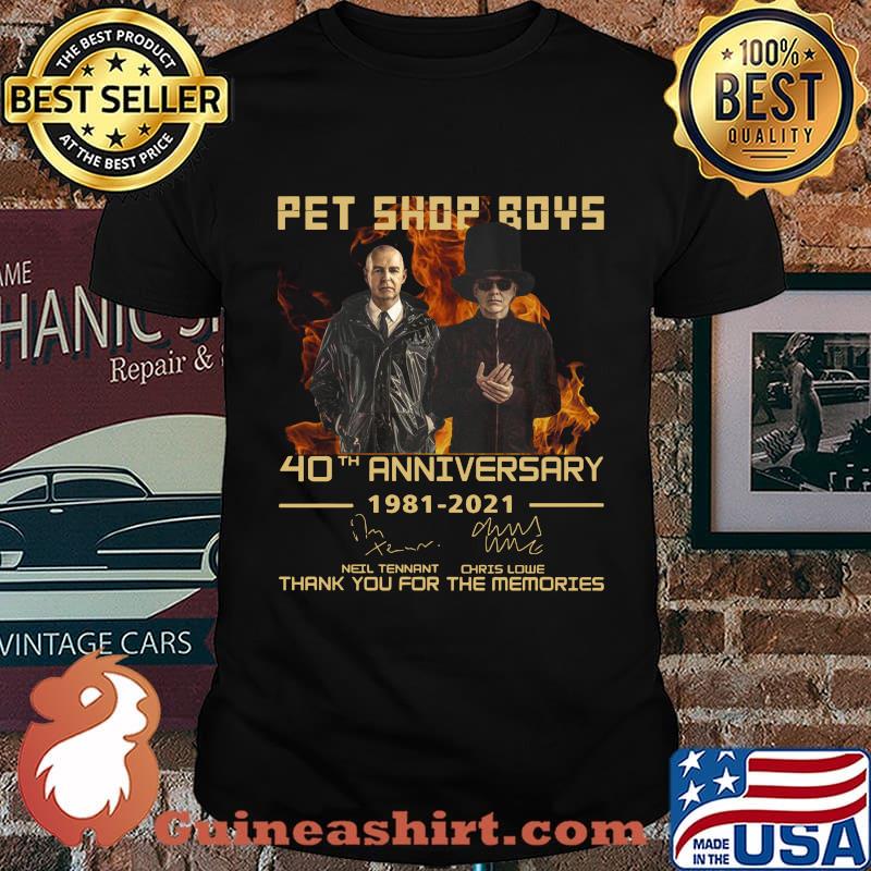 pet shop boys anniversary 1981 2021 signature thank you for the memories shirt