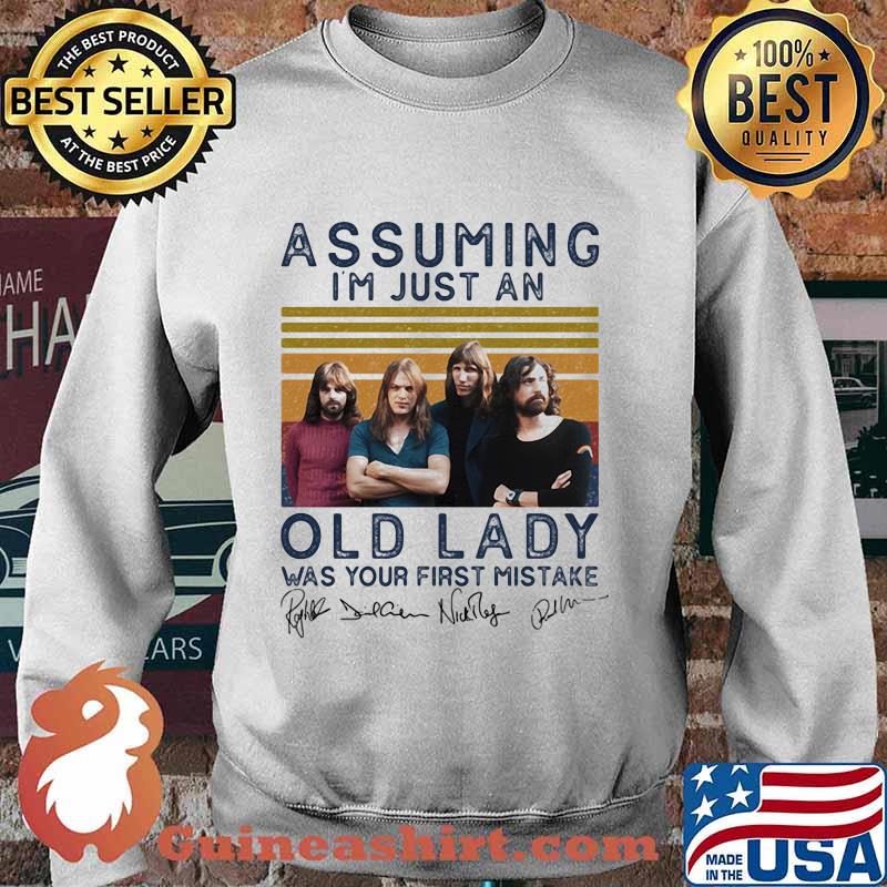 Pink floyd assuming i'm just an old lady was your first mistake signatiures vintage retro s Sweater
