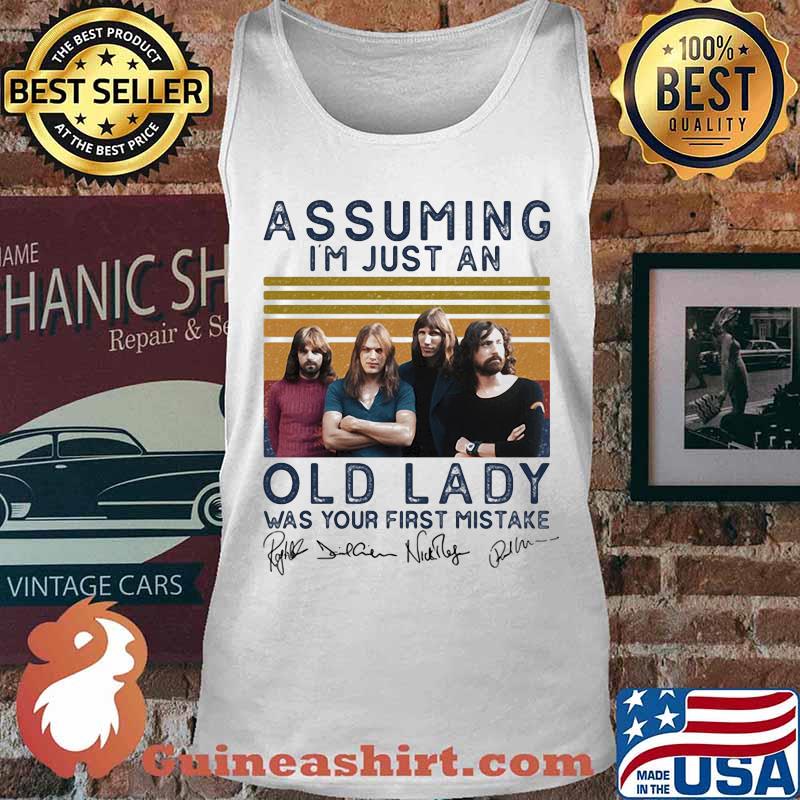 Pink floyd assuming i'm just an old lady was your first mistake signatiures vintage retro s Tank top