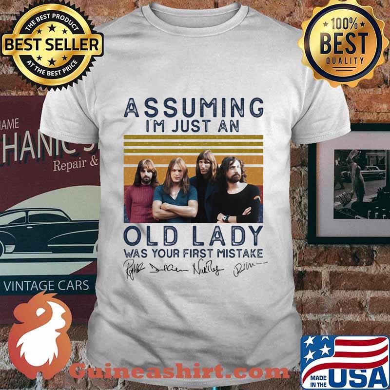 Pink floyd assuming i'm just an old lady was your first mistake signatiures vintage retro shirt