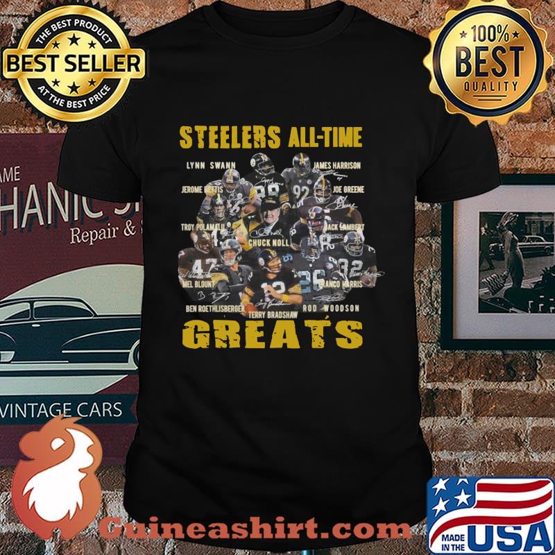 Pittsburgh steelers all time greats players signatures shirt