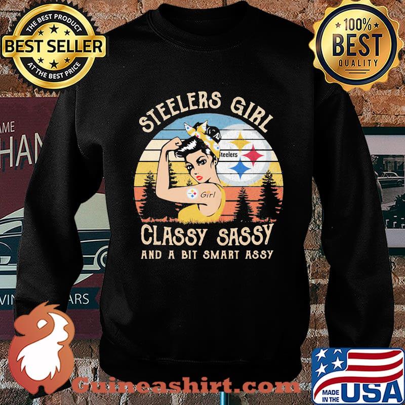 Pittsburgh steelers girl classy sassy and a bit smart assy vintage retro s Sweater