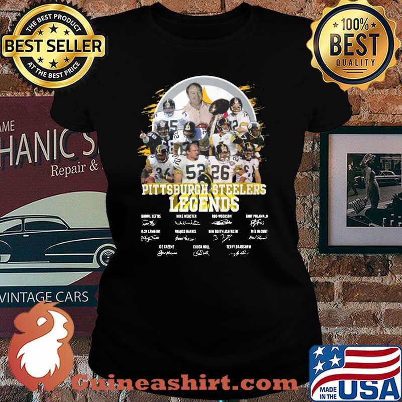 Pittsburgh steelers legends football players signatures s Laides tee
