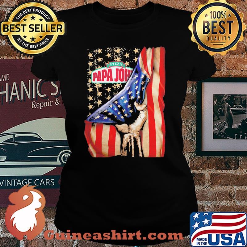 Pizza papa john american flag independence s Laides tee