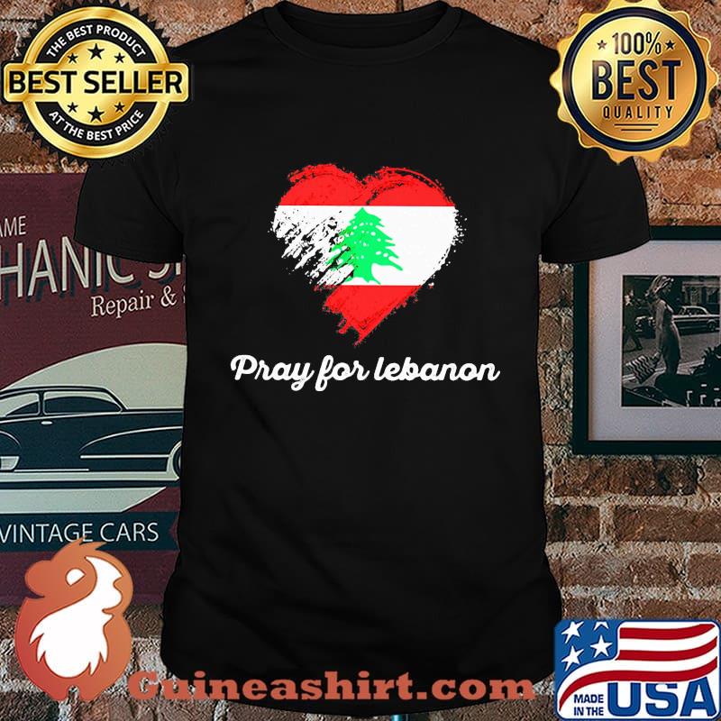Pray for lebanon heart shirt