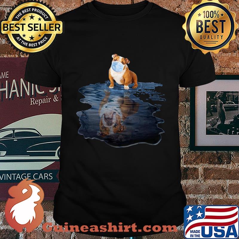 Pug wear mask water reflection shirt