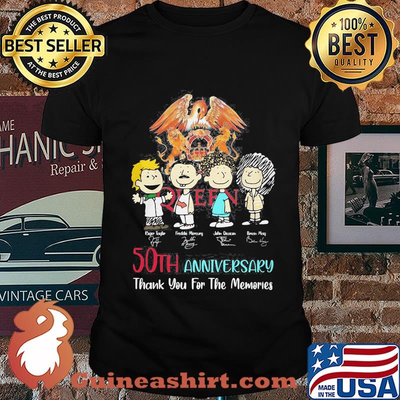 Queen 50th anniversary thank you for the memories signatures shirt