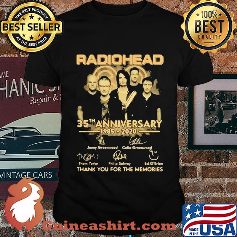 Radiohead 35th anniversary 1985 2020 thank you for the memories signatures shirt