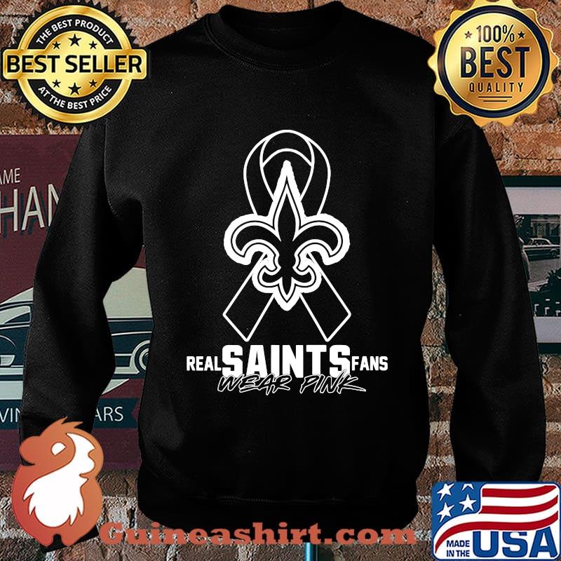 Reat saints fans wear pink cancer awareness s Sweater
