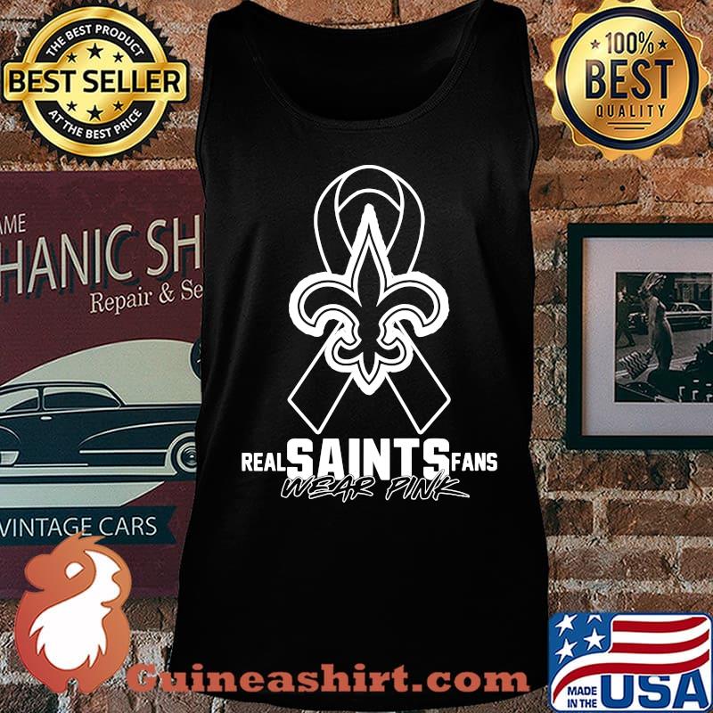 Reat saints fans wear pink cancer awareness s Tank top