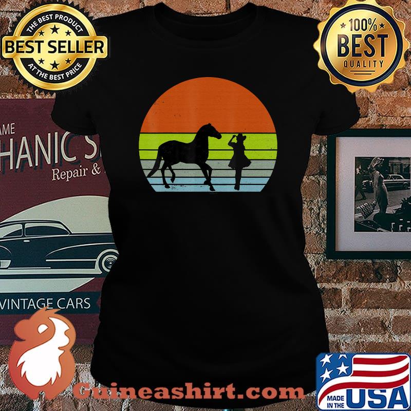 Retro Distressed Vintage Cowgirl and Horse T-Shirt Laides tee