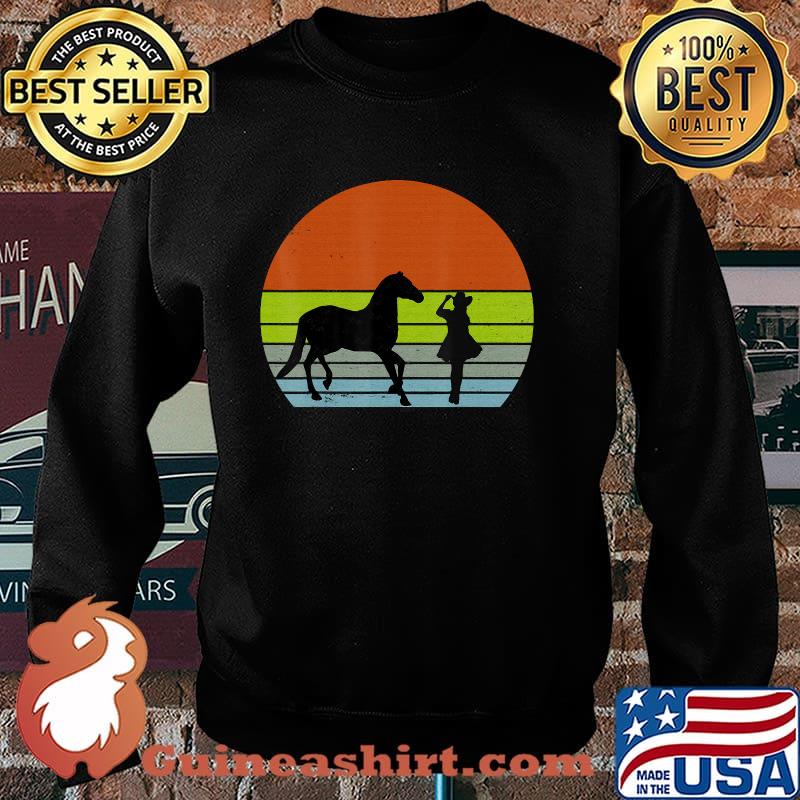 Retro Distressed Vintage Cowgirl and Horse T-Shirt Sweater