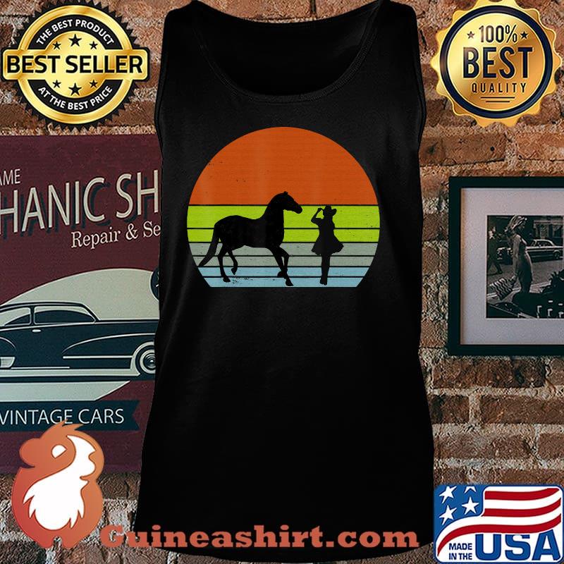 Retro Distressed Vintage Cowgirl and Horse T-Shirt Tank top
