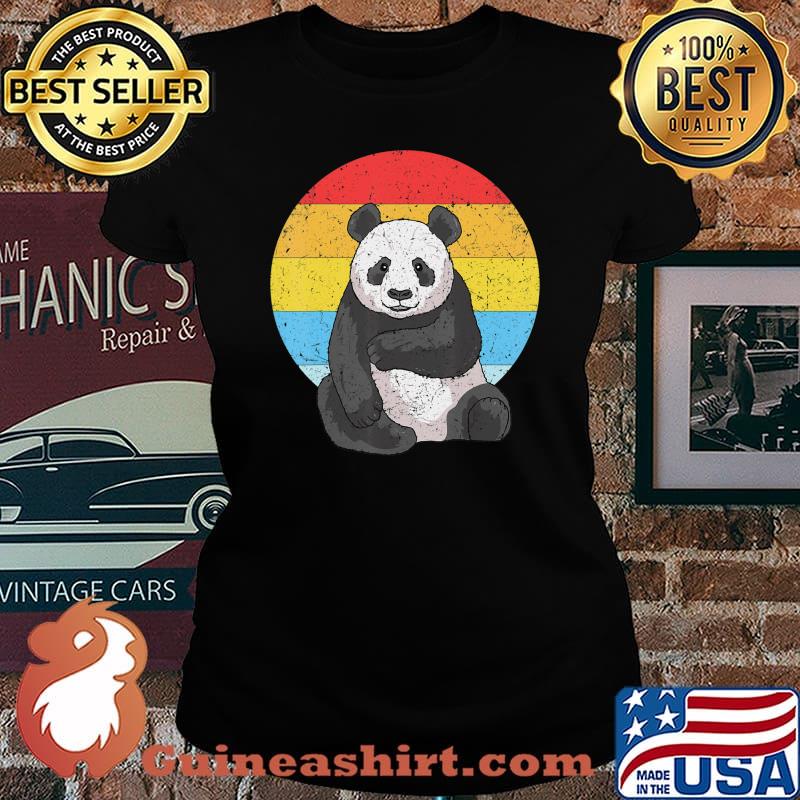 Retro Sunset Panda for Men Women Kids Vintage Panda T-Shirt Copy Laides tee