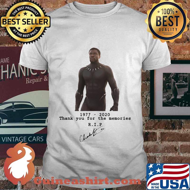Rip Black Panther 1977-2020 thank you for the memories Chadwick Boseman signature shirt