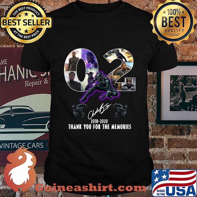 Rip Chadwick Boseman Black Panther 02 year 2018-2020 thank you for the memories signature shirt