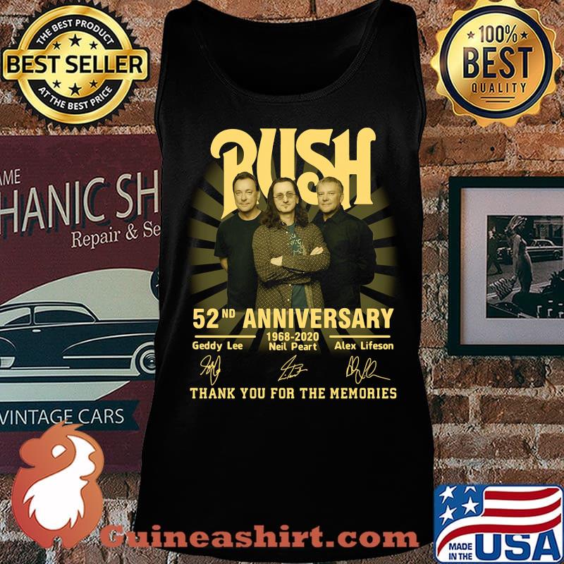 Rush 52nd anniversary 1968 2020 thank you for the memories signatures s Tank top