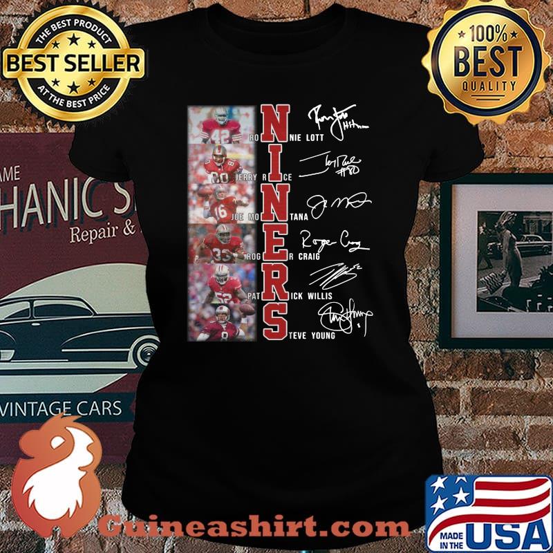 San francisco 49ers niners football players signatures s Laides tee