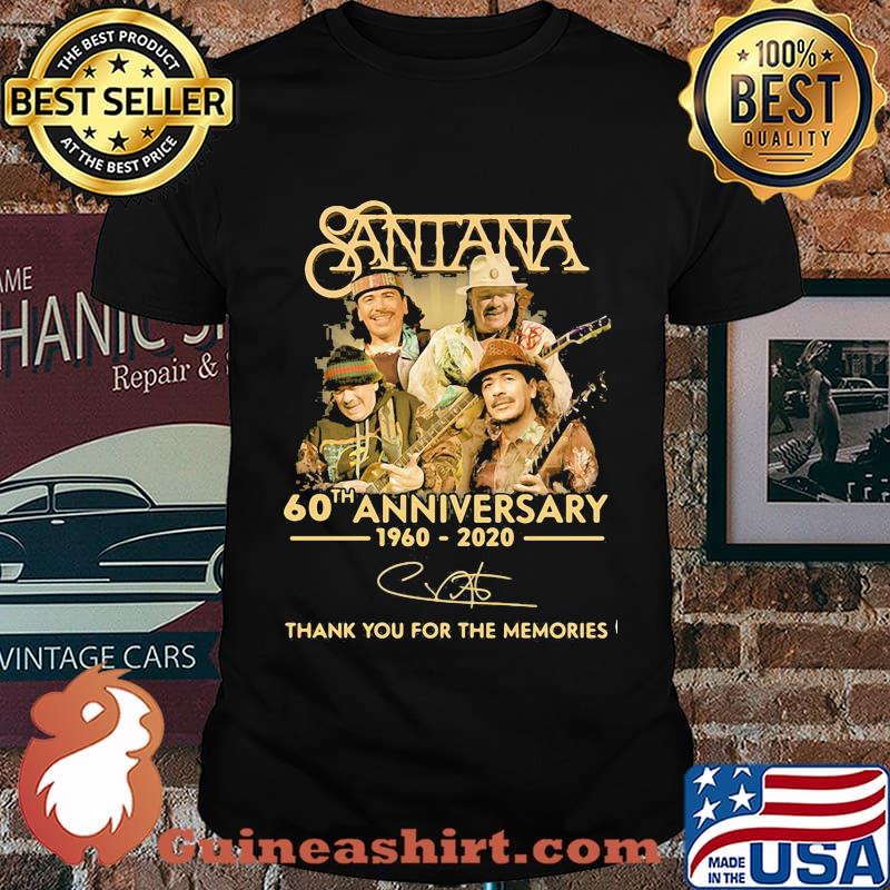 Santana 60th anniversary 1960 2020 thank you for the memories signatures shirt