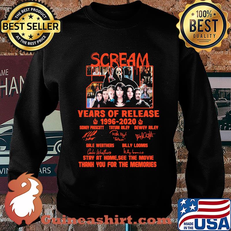 Scream 24 years of release 1996 2020 stay at home see the movie thank you for the memories signatures s Sweater