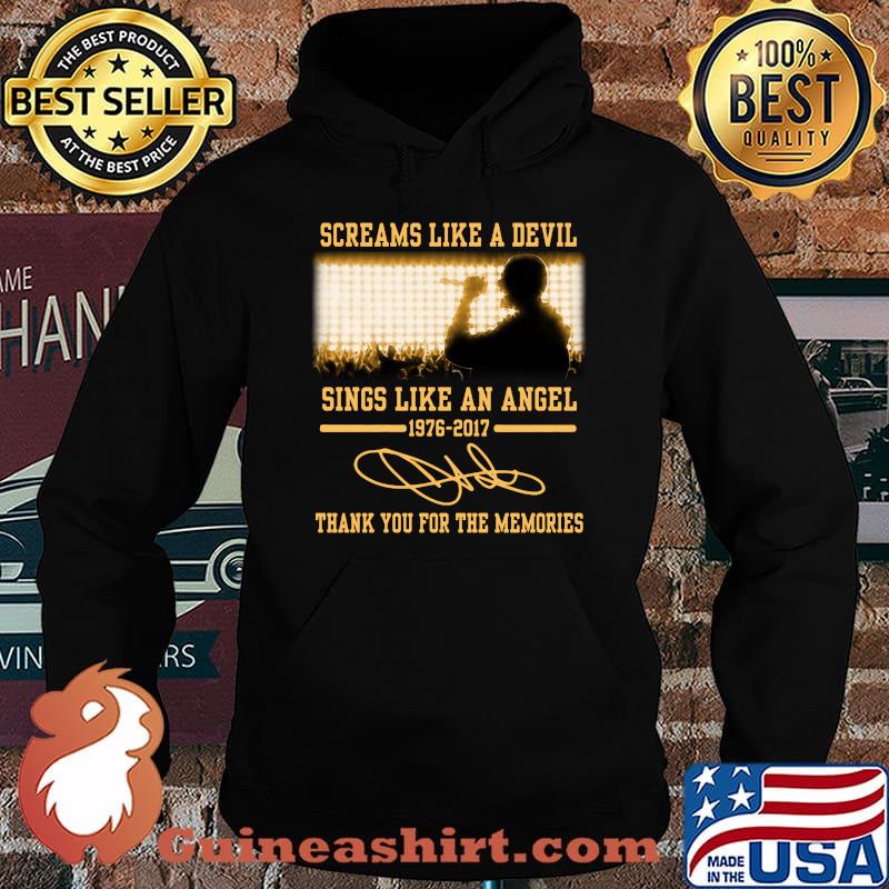 Screams like a devil sings like an angel 1976 2017 thank you for the memories signatures s Hoodie
