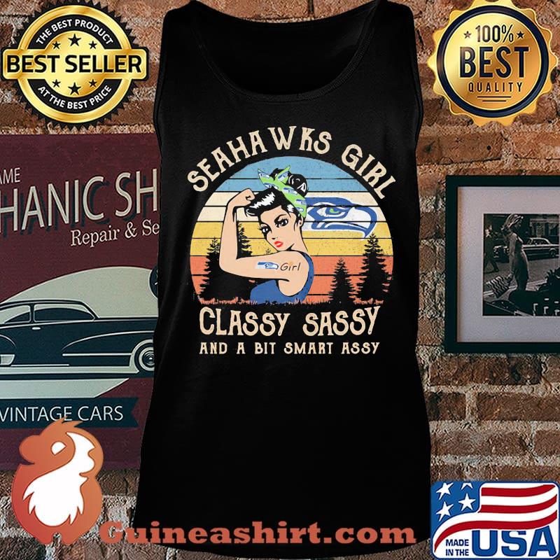 Seattle seahawks girl classy sassy and a bit smart assy vintage retro s Tank top