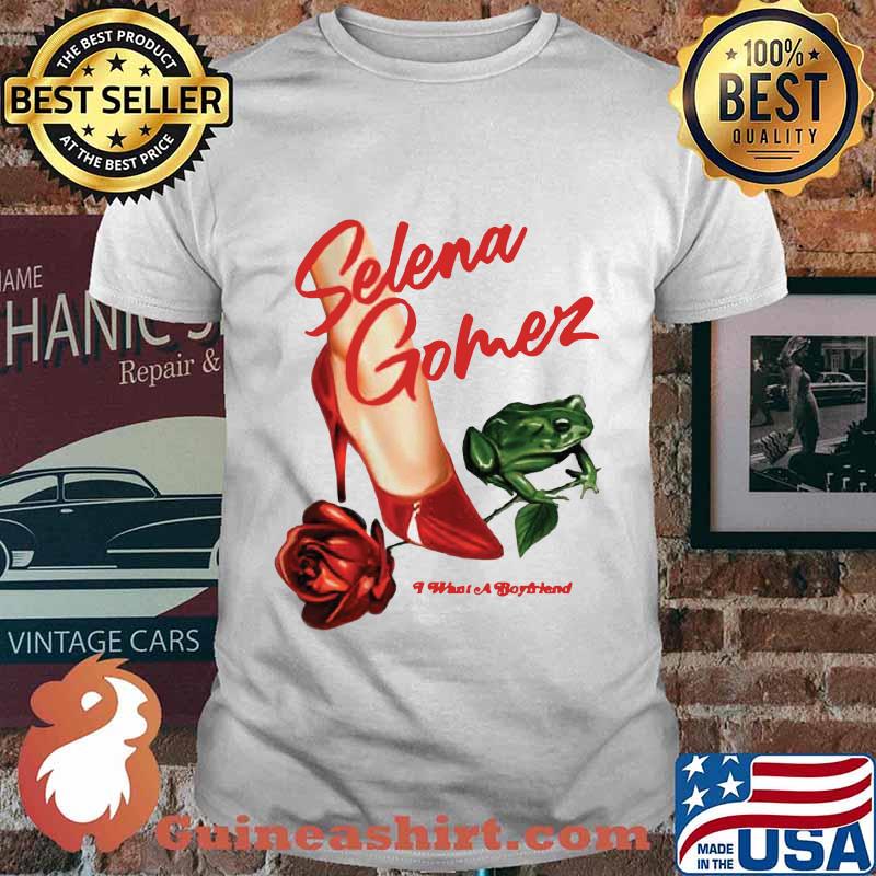 Selena gomez i want a boyfriend rose high heels and frog shirt