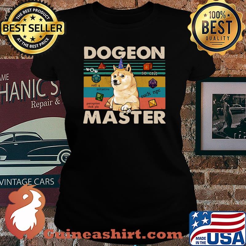 Shiba inu dogeon master vintage retro s Laides tee