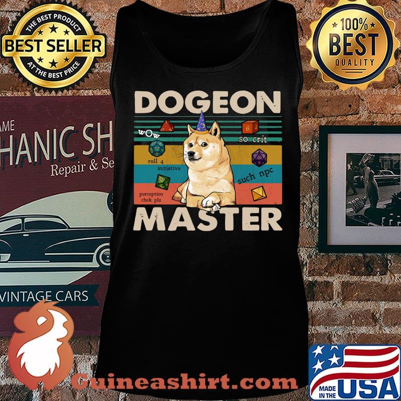 Shiba inu dogeon master vintage retro s Tank top
