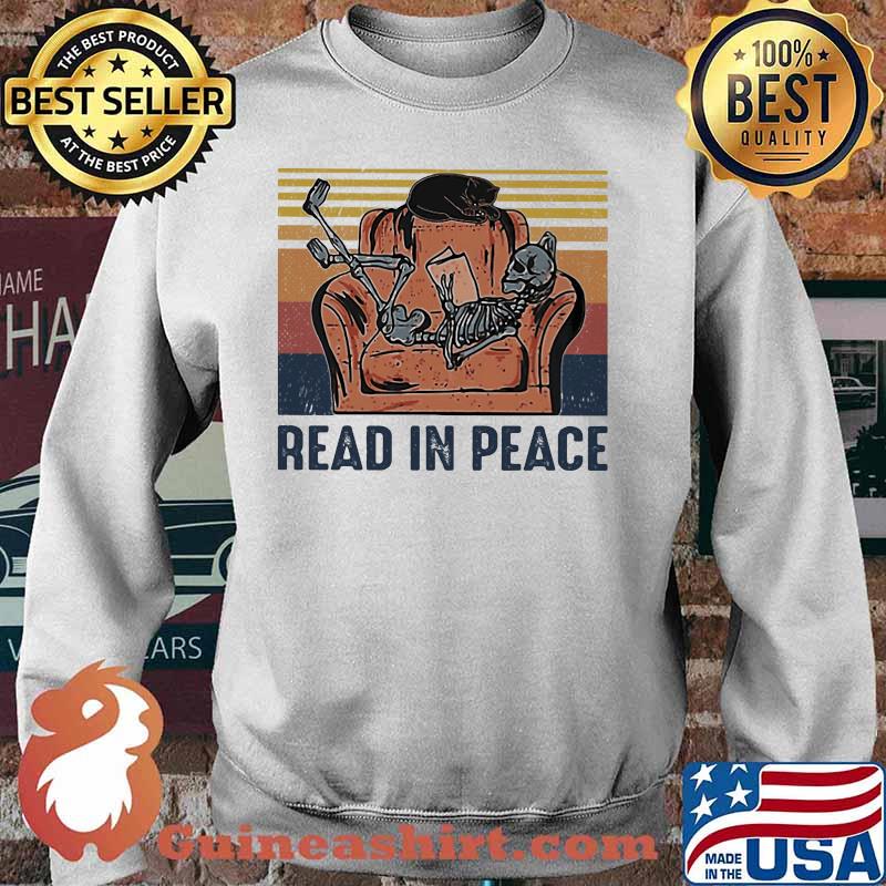 Skeleton Cat Read in peace vintage retro s Sweater